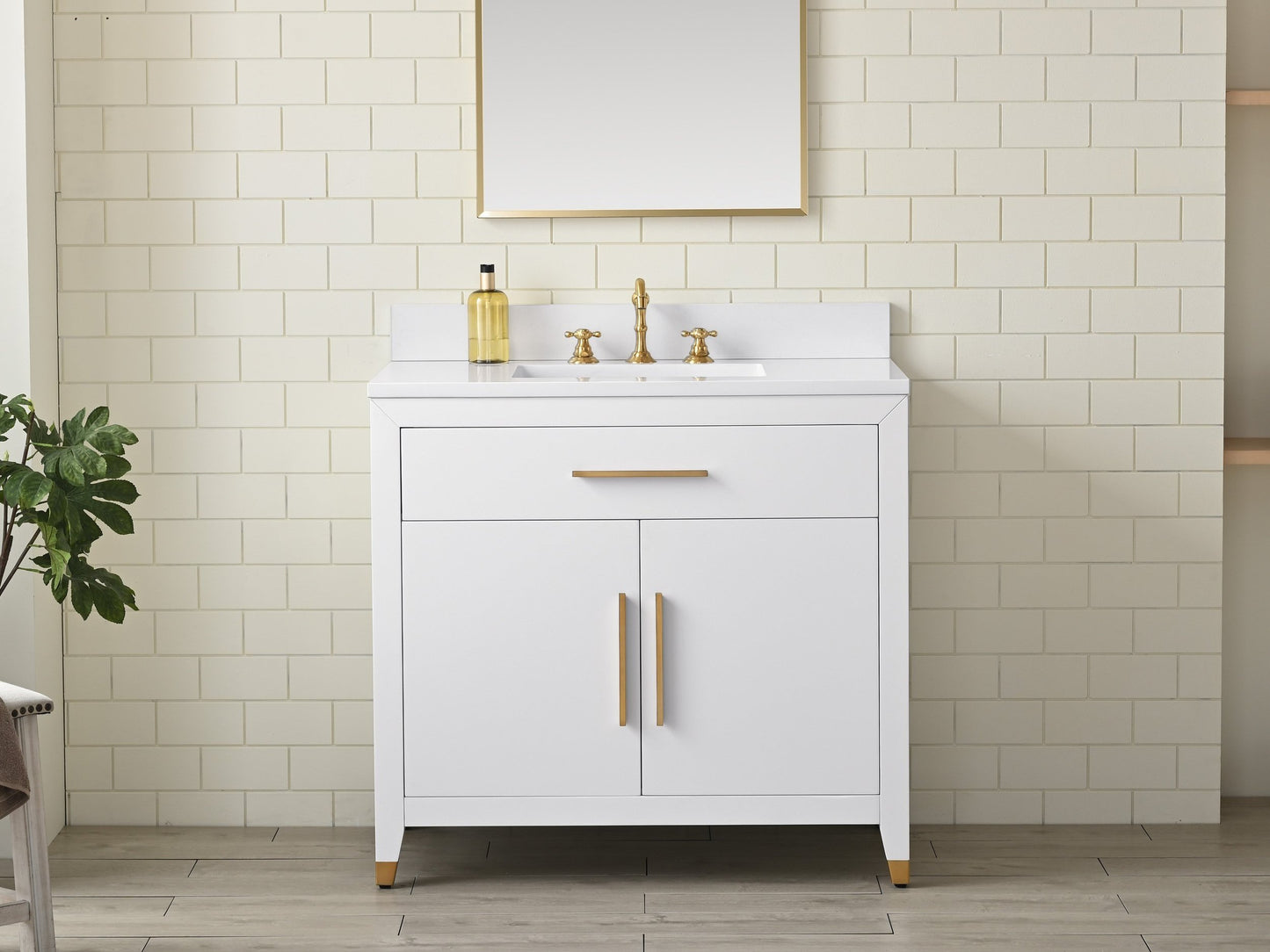 Springs 36" White Vanity with Quartz Top