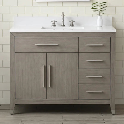 Springs 42" Inch Heritage Grey Single Sink Vanity with Quartz Top
