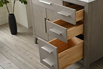 Springs 42" Inch Heritage Grey Single Sink Vanity with Quartz Top