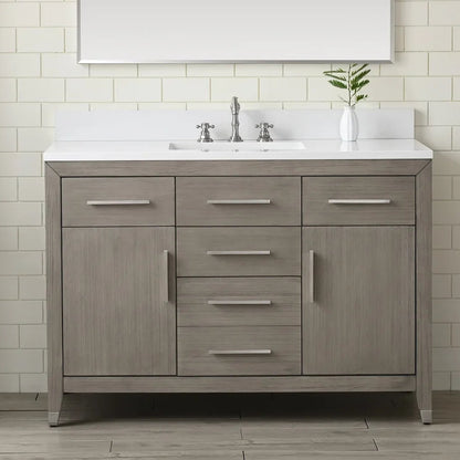 Springs 48" Inch Heritage Grey Single Sink Vanity with Quartz Top