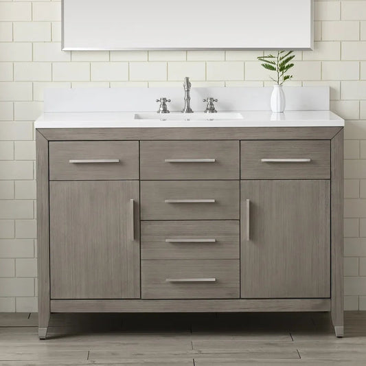 Springs 48" Inch Heritage Grey Single Sink Vanity with Quartz Top