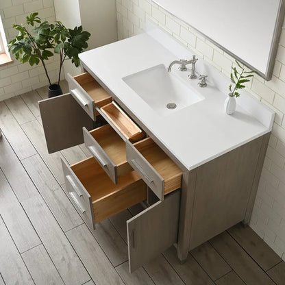 Springs 48" Inch Heritage Grey Single Sink Vanity with Quartz Top