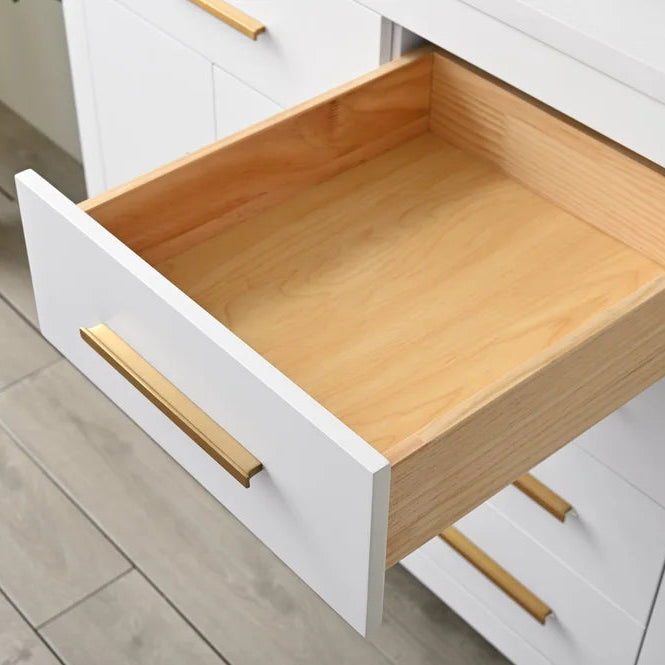 Springs 60" Inch White Double Sink Vanity with Quartz Top