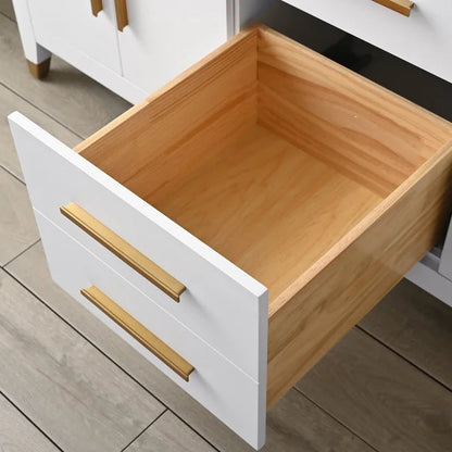 Springs 60" Inch White Double Sink Vanity with Quartz Top