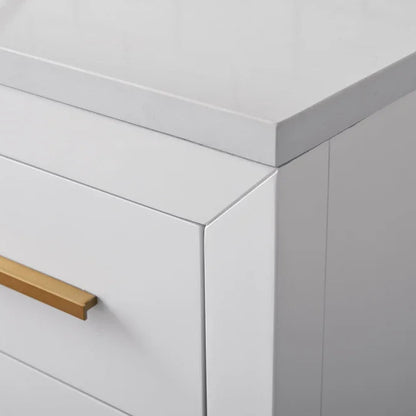 Springs 60" Inch White Double Sink Vanity with Quartz Top