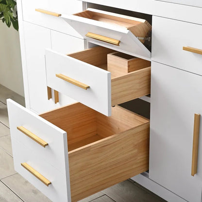 Springs 60" Inch White Single Sink Vanity with Quartz Top