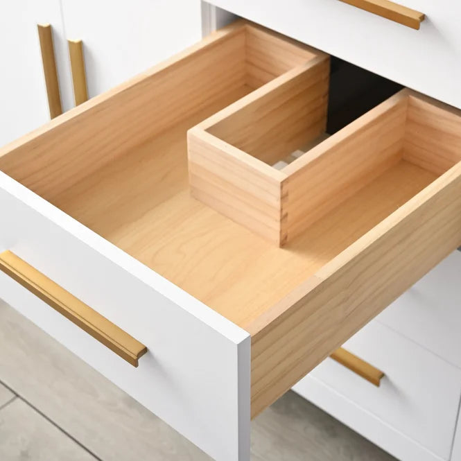 Springs 60" Inch White Single Sink Vanity with Quartz Top