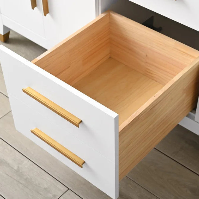 Springs 60" Inch White Single Sink Vanity with Quartz Top