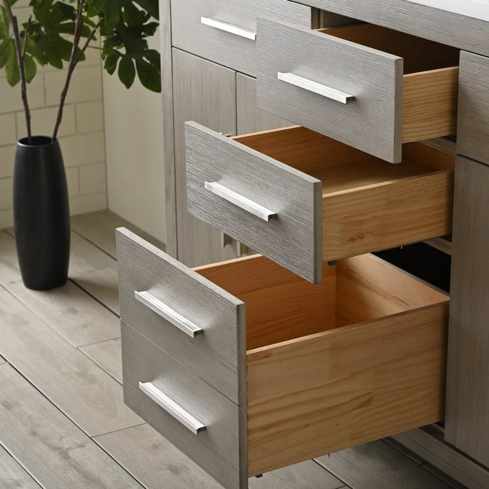 Springs 72" Inch Heritage Grey Double Sink Vanity with Quartz Top