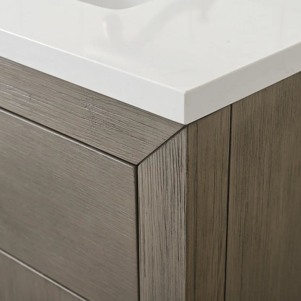 Springs 72" Inch Heritage Grey Double Sink Vanity with Quartz Top