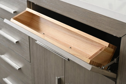 Springs 72" Inch Heritage Grey Double Sink Vanity with Quartz Top