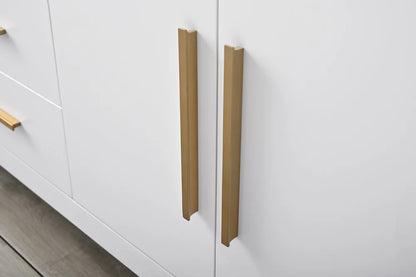 Springs 72" Inch White Double Sink Vanity with Quartz Top