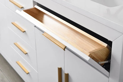 Springs 72" Inch White Double Sink Vanity with Quartz Top