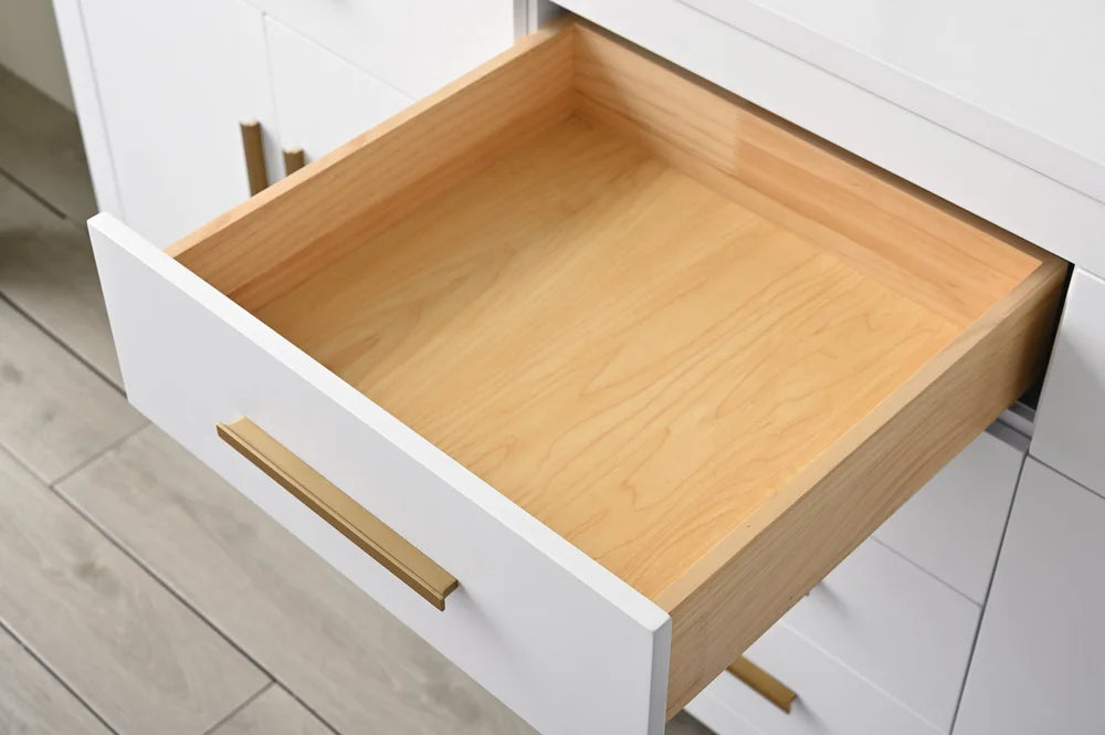 Springs 72" Inch White Double Sink Vanity with Quartz Top