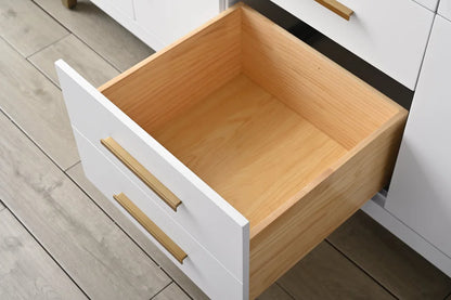 Springs 72" Inch White Double Sink Vanity with Quartz Top