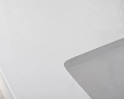 Springs 72" Inch White Double Sink Vanity with Quartz Top