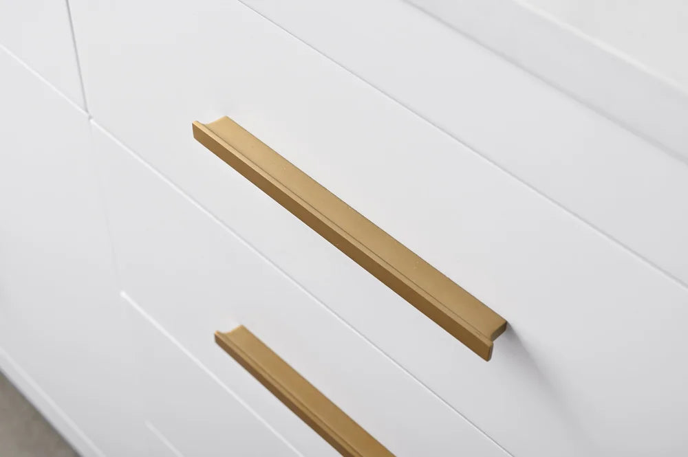 Springs 72" Inch White Double Sink Vanity with Quartz Top