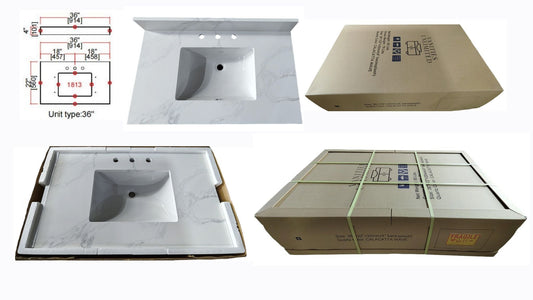 Calacatta Quartz 36" in. Bathroom Vanity Top