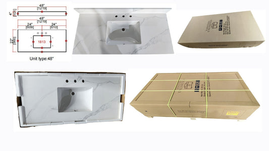 Calacatta Quartz 48" in. Bathroom Vanity Top