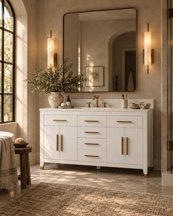 York 60" White Single Sink