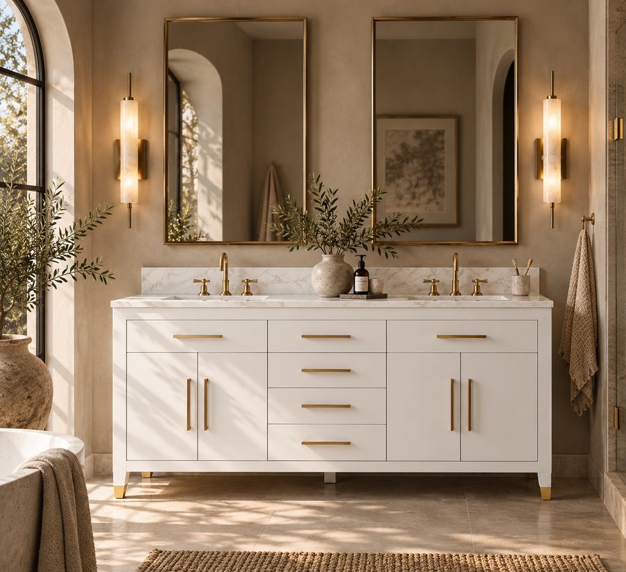 York 72 White vanity